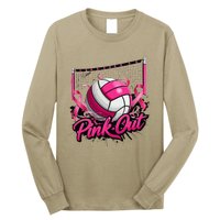 Volleyball P.Ink Out Breast Cancer Awareness Gift Long Sleeve Shirt