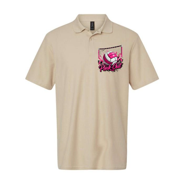 Volleyball P.Ink Out Breast Cancer Awareness Gift Softstyle Adult Sport Polo