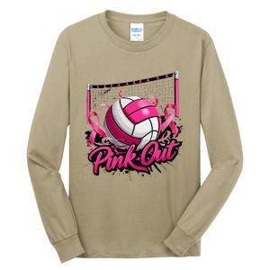 Volleyball P.Ink Out Breast Cancer Awareness Gift Tall Long Sleeve T-Shirt