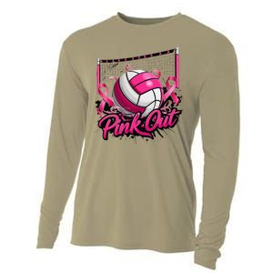 Volleyball P.Ink Out Breast Cancer Awareness Gift Cooling Performance Long Sleeve Crew