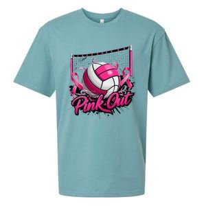 Volleyball P.Ink Out Breast Cancer Awareness Gift Sueded Cloud Jersey T-Shirt