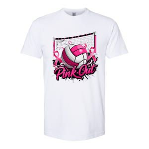 Volleyball P.Ink Out Breast Cancer Awareness Gift Softstyle CVC T-Shirt