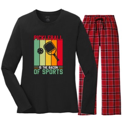 Vinatge Pickleball Of Sport Paddles Player Gift Women's Long Sleeve Flannel Pajama Set 