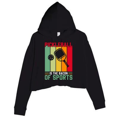 Vinatge Pickleball Of Sport Paddles Player Gift Crop Fleece Hoodie