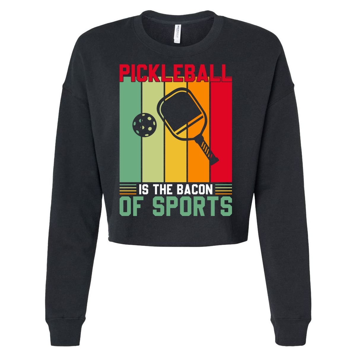 Vinatge Pickleball Of Sport Paddles Player Gift Cropped Pullover Crew