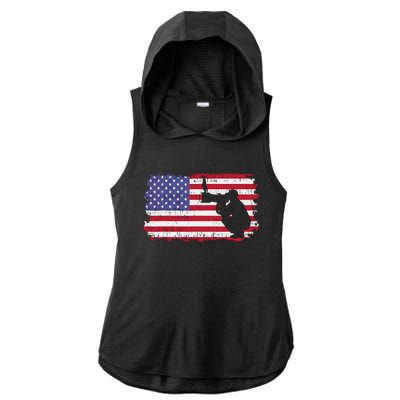 Vintage Proud Photographer Wildlife Photography US Flag Fun Ladies PosiCharge Tri-Blend Wicking Draft Hoodie Tank