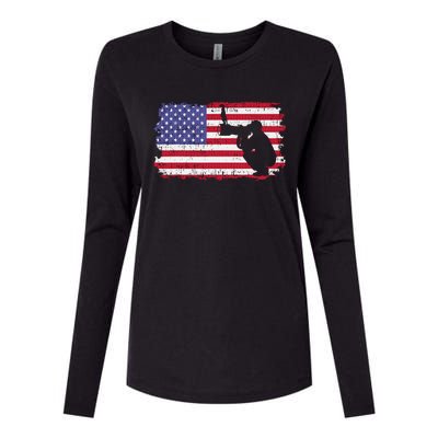 Vintage Proud Photographer Wildlife Photography US Flag Fun Womens Cotton Relaxed Long Sleeve T-Shirt