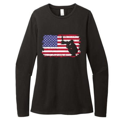 Vintage Proud Photographer Wildlife Photography US Flag Fun Womens CVC Long Sleeve Shirt