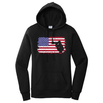 Vintage Proud Photographer Wildlife Photography US Flag Fun Women's Pullover Hoodie