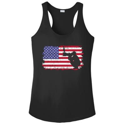 Vintage Proud Photographer Wildlife Photography US Flag Fun Ladies PosiCharge Competitor Racerback Tank