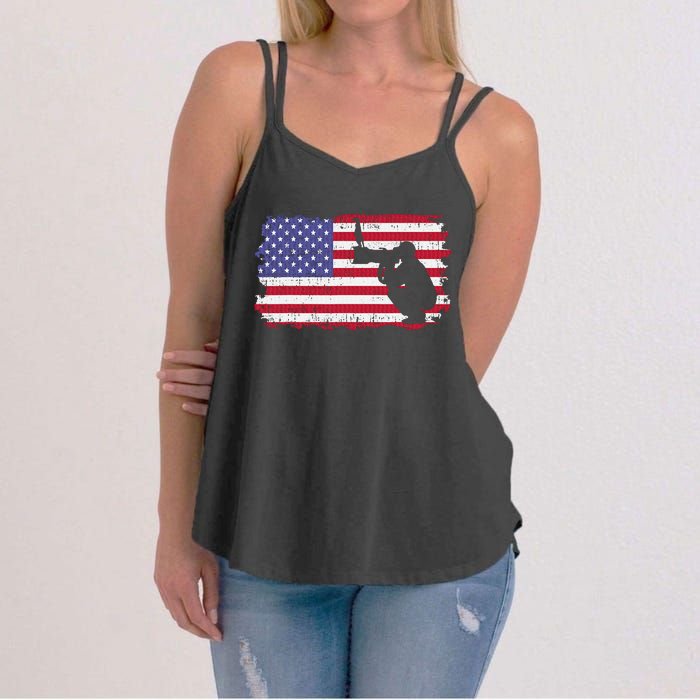 Vintage Proud Photographer Wildlife Photography US Flag Fun Women's Strappy Tank