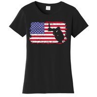 Vintage Proud Photographer Wildlife Photography US Flag Fun Women's T-Shirt