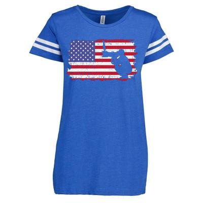 Vintage Proud Photographer Wildlife Photography US Flag Fun Enza Ladies Jersey Football T-Shirt