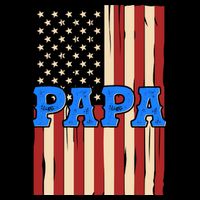 Vintage Papa Patriotic Usa Flag Bucket Hat