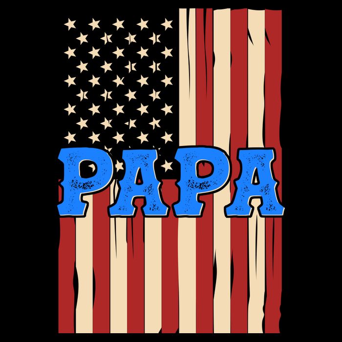 Vintage Papa Patriotic Usa Flag Bucket Hat