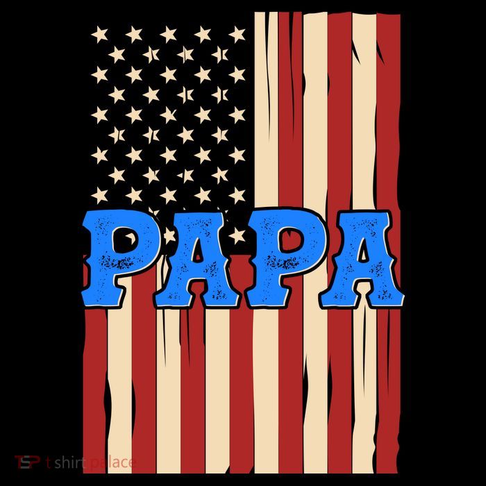Vintage Papa Patriotic Usa Flag Flatbill Hat