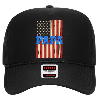 Vintage Papa Patriotic Usa Flag Trucker Hat