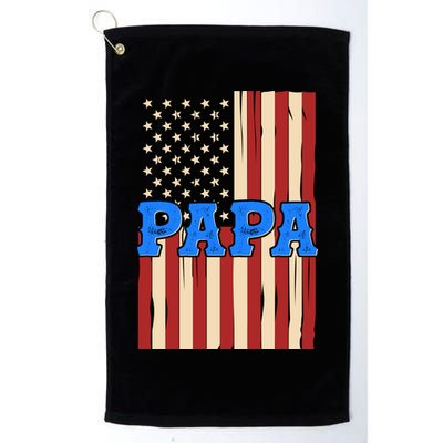 Vintage Papa Patriotic Usa Flag Golf Towel