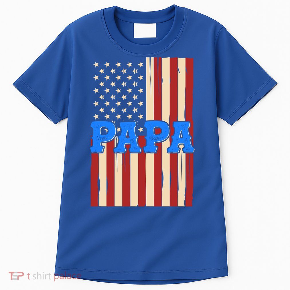 Vintage Papa Patriotic Usa Flag Tall T-Shirt