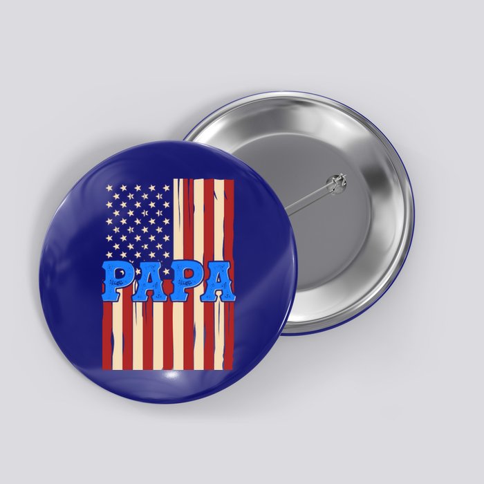 Vintage Papa Patriotic Usa Flag Button