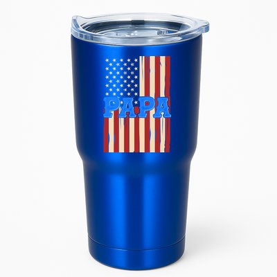 Vintage Papa Patriotic Usa Flag Tumbler