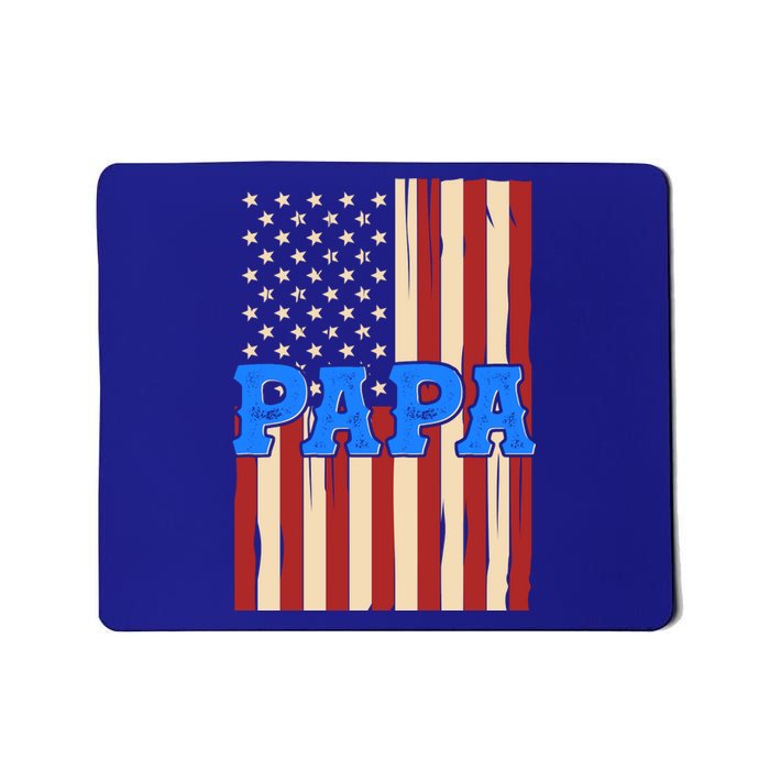 Vintage Papa Patriotic Usa Flag Mousepad