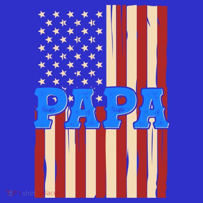 Vintage Papa Patriotic Usa Flag Poster