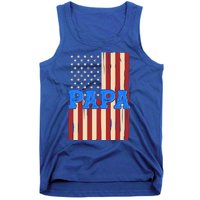 Vintage Papa Patriotic Usa Flag Tank Top