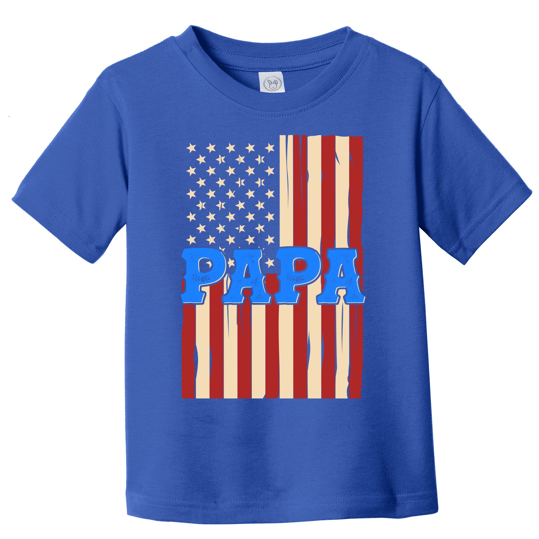 Vintage Papa Patriotic Usa Flag Toddler T-Shirt