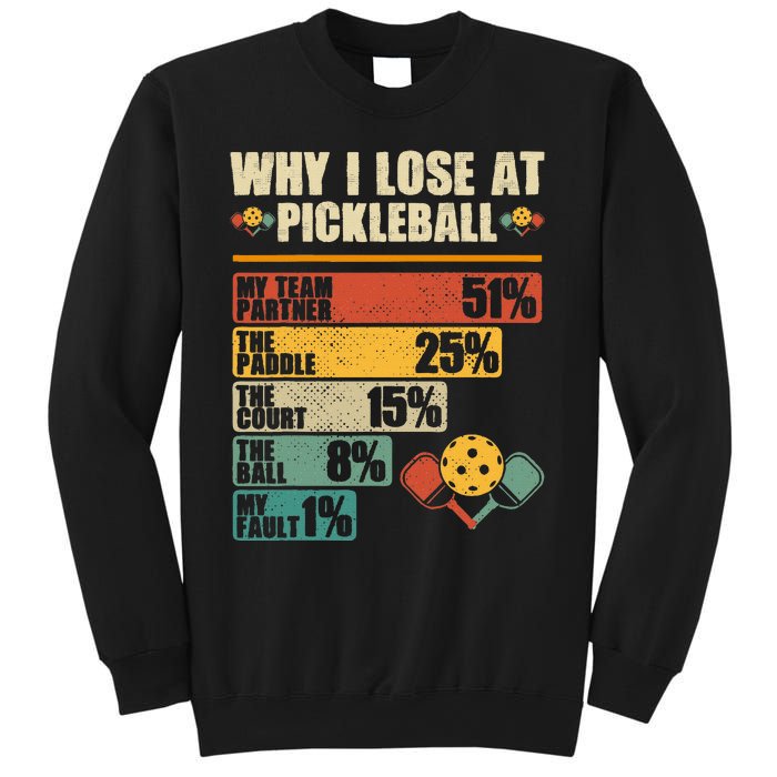 Vintage Pickleball Player Why I Lose At Pickleball Sweatshirt