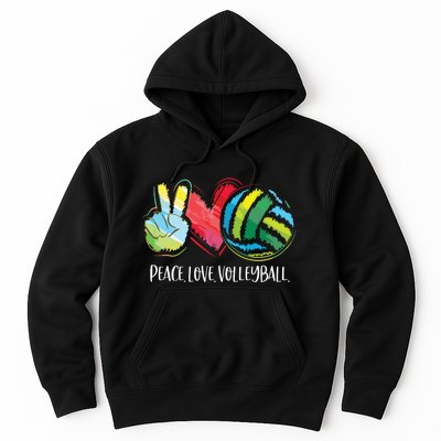 Volleyball Player Peace Love Volleyball Hoodie