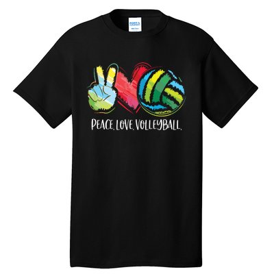 Volleyball Player Peace Love Volleyball Tall T-Shirt