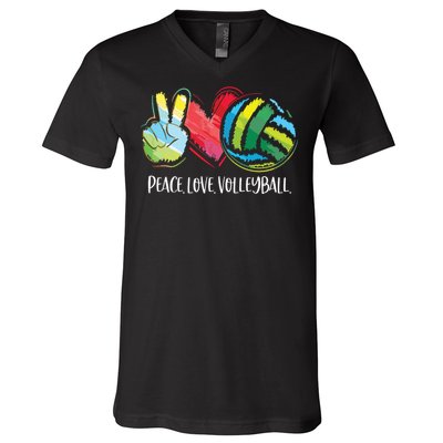 Volleyball Player Peace Love Volleyball V-Neck T-Shirt