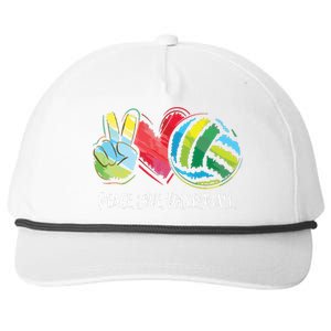 Volleyball Player Peace Love Volleyball Snapback Five-Panel Rope Hat