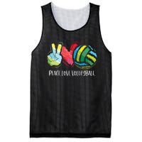 Volleyball Player Peace Love Volleyball Mesh Reversible Basketball Jersey Tank