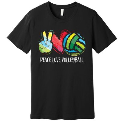 Volleyball Player Peace Love Volleyball Premium T-Shirt