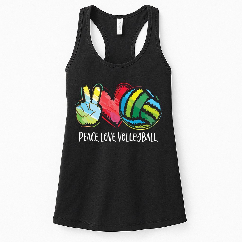 Volleyball Player Peace Love Volleyball Womens Tank Top