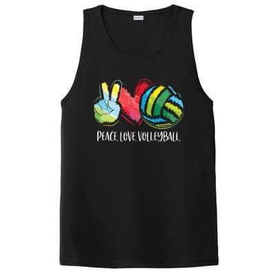 Volleyball Player Peace Love Volleyball PosiCharge Competitor Tank