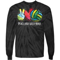 Volleyball Player Peace Love Volleyball Tie-Dye Long Sleeve Shirt