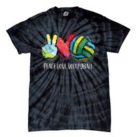 Volleyball Player Peace Love Volleyball Tie-Dye T-Shirt