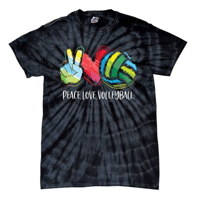 Volleyball Player Peace Love Volleyball Tie-Dye T-Shirt