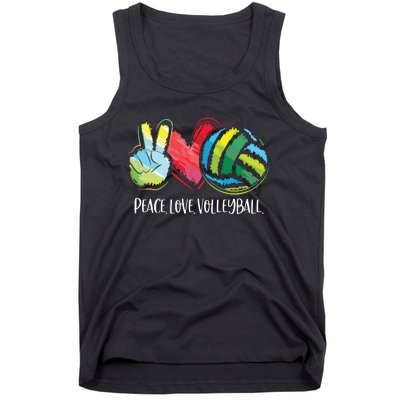 Volleyball Player Peace Love Volleyball Tank Top