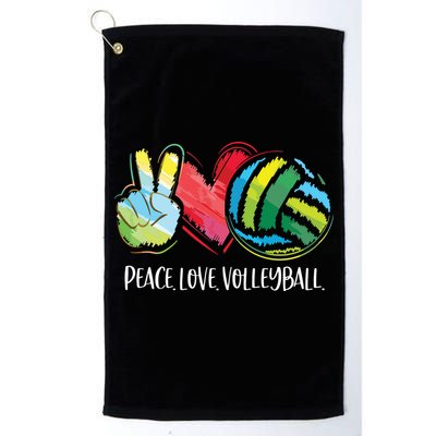 Volleyball Player Peace Love Volleyball Golf Towel