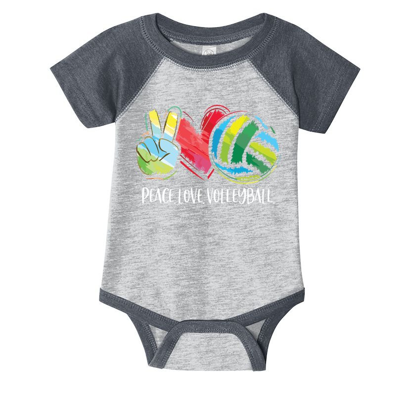 Volleyball Player Peace Love Volleyball Infant Baby Jersey Bodysuit
