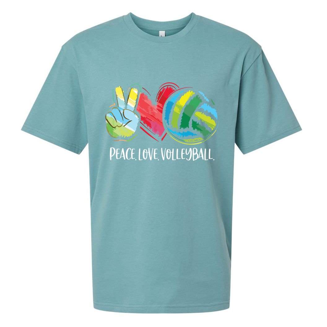 Volleyball Player Peace Love Volleyball Sueded Cloud Jersey T-Shirt