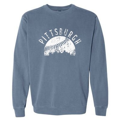 Vintage Pittsburgh Pennsylvania Skyline Apparel Garment-Dyed Sweatshirt