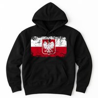 Vintage Polish Poland Polska Flag Distressed Hoodie