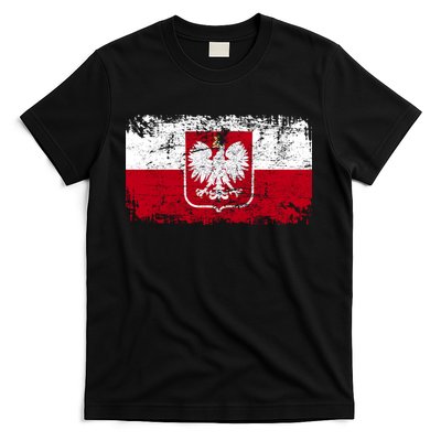 Vintage Polish Poland Polska Flag Distressed T-Shirt