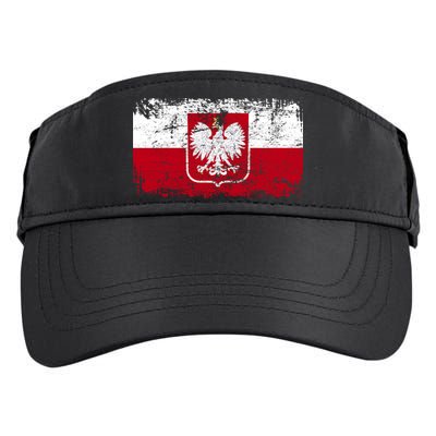 Vintage Polish Poland Polska Flag Distressed Adult Drive Performance Visor