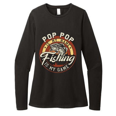 Vintage Pop Pop is My Name Fishing Game Gift For Fathers Day Womens CVC Long Sleeve Shirt